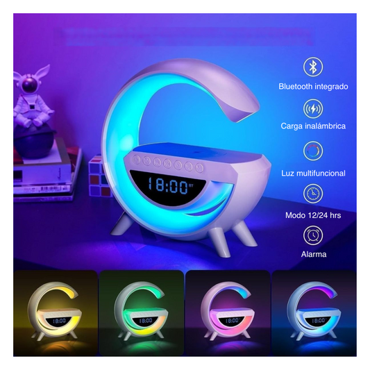 Altavoz Bluetooth Con Reloj y Cargador